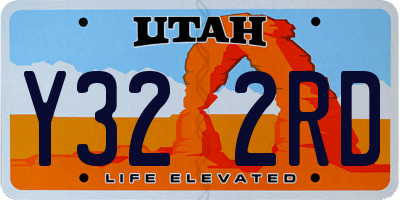 UT license plate Y322RD