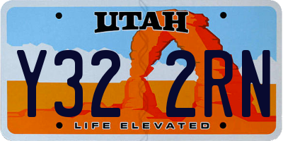 UT license plate Y322RN