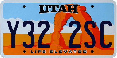 UT license plate Y322SC