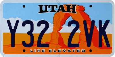 UT license plate Y322VK