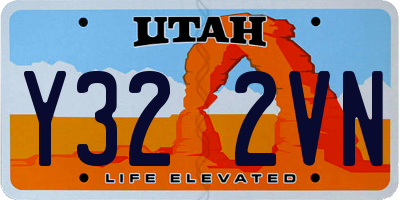 UT license plate Y322VN