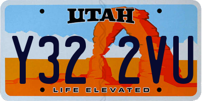 UT license plate Y322VU