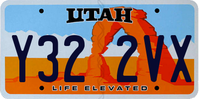 UT license plate Y322VX