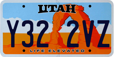 UT license plate Y322VZ