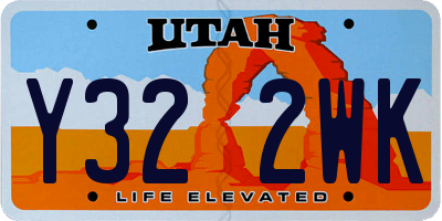UT license plate Y322WK