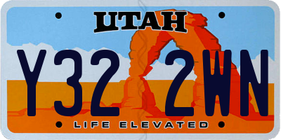 UT license plate Y322WN
