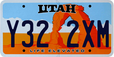 UT license plate Y322XM