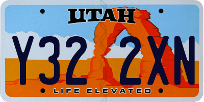 UT license plate Y322XN