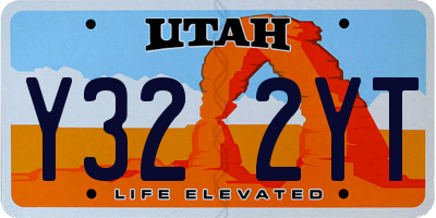 UT license plate Y322YT