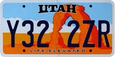 UT license plate Y322ZR