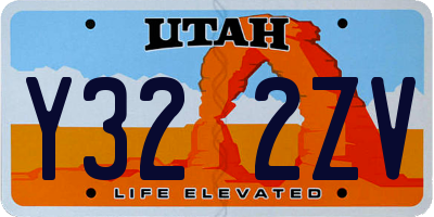 UT license plate Y322ZV