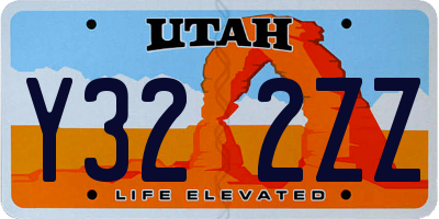 UT license plate Y322ZZ