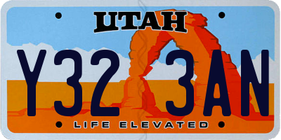 UT license plate Y323AN