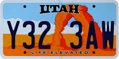 UT license plate Y323AW