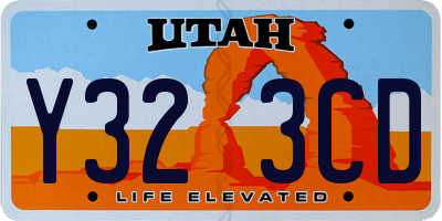 UT license plate Y323CD