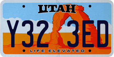 UT license plate Y323ED