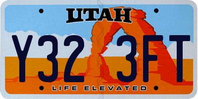 UT license plate Y323FT