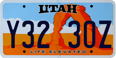 UT license plate Y323OZ