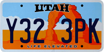 UT license plate Y323PK