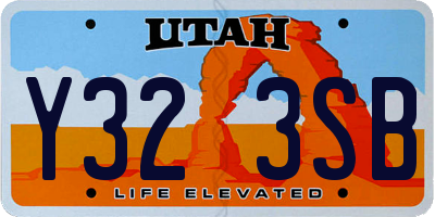 UT license plate Y323SB