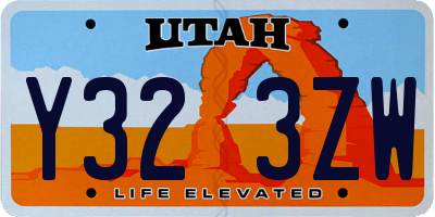 UT license plate Y323ZW