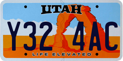 UT license plate Y324AC