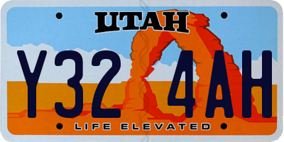 UT license plate Y324AH
