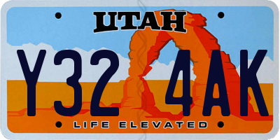 UT license plate Y324AK