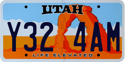 UT license plate Y324AM