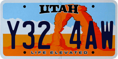 UT license plate Y324AW