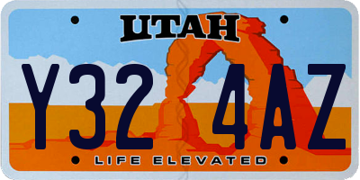 UT license plate Y324AZ