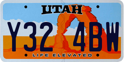 UT license plate Y324BW
