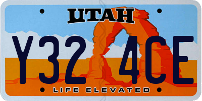 UT license plate Y324CE