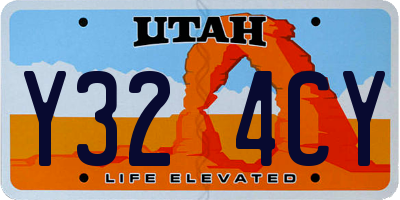 UT license plate Y324CY