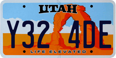 UT license plate Y324DE