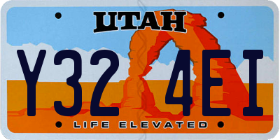 UT license plate Y324EI
