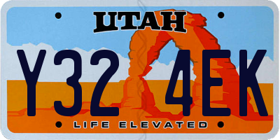 UT license plate Y324EK