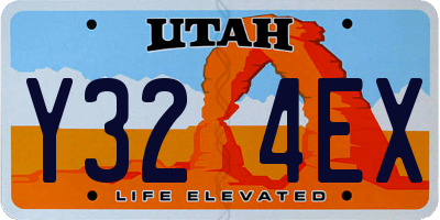 UT license plate Y324EX