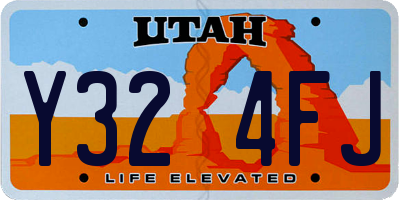 UT license plate Y324FJ