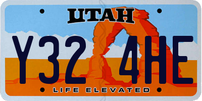 UT license plate Y324HE