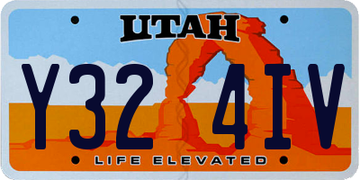 UT license plate Y324IV