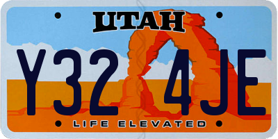 UT license plate Y324JE