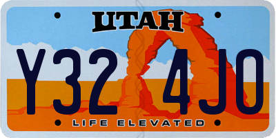UT license plate Y324JO