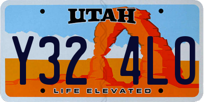 UT license plate Y324LO