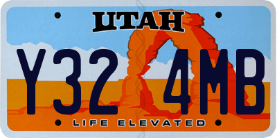UT license plate Y324MB