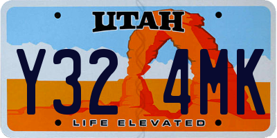 UT license plate Y324MK