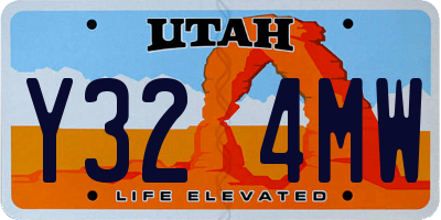 UT license plate Y324MW