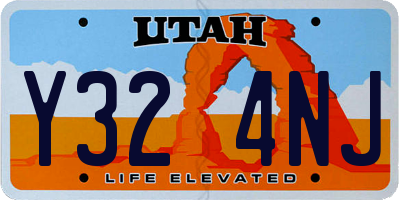 UT license plate Y324NJ