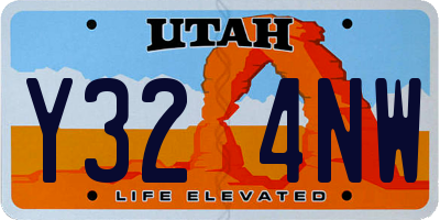 UT license plate Y324NW