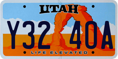 UT license plate Y324OA